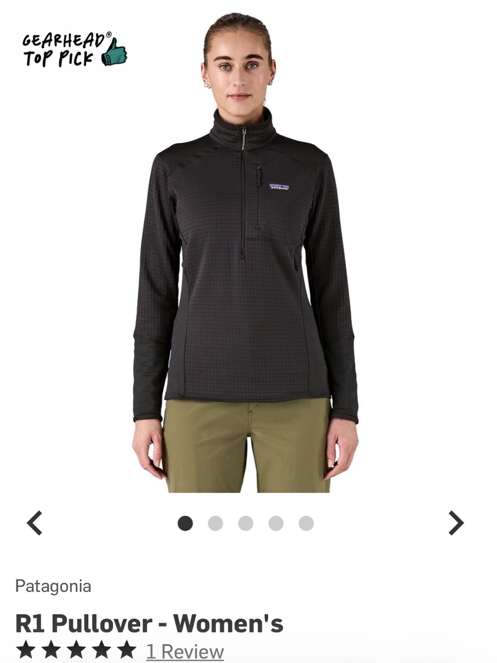 Patagonia R1  Women's Black Half-Zip Fleece Pullover